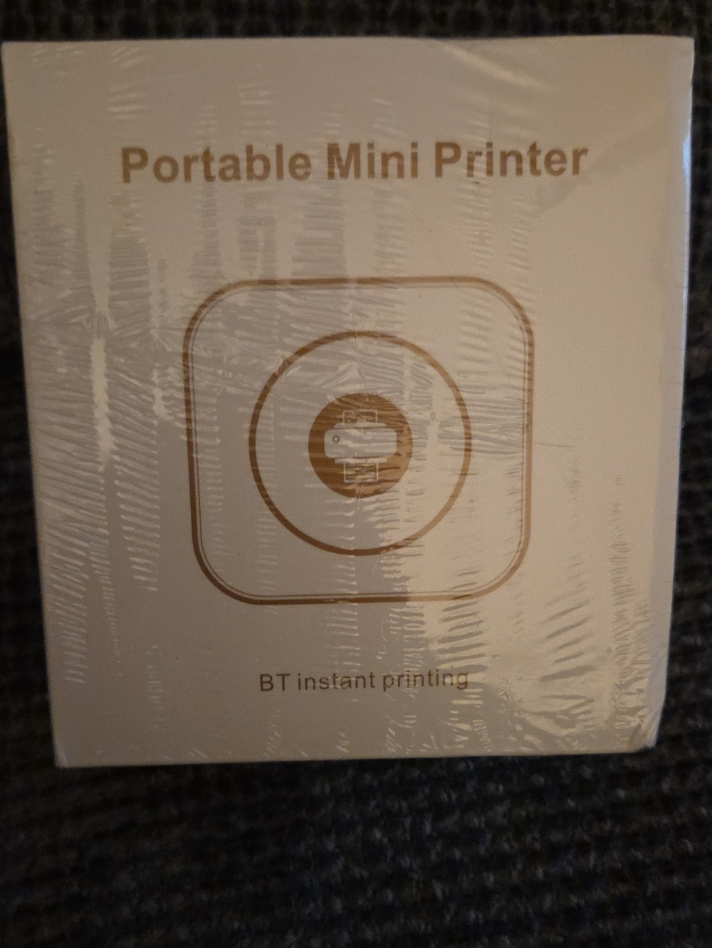Portable Mini Printer - White with Gold Accents